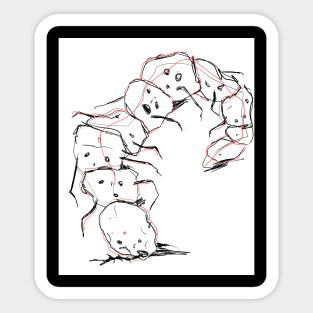 Sketch creepy monster centipede Sticker